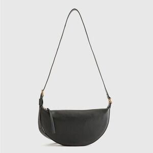 Quince Italian Leather Slouchy Sling Crossbody black